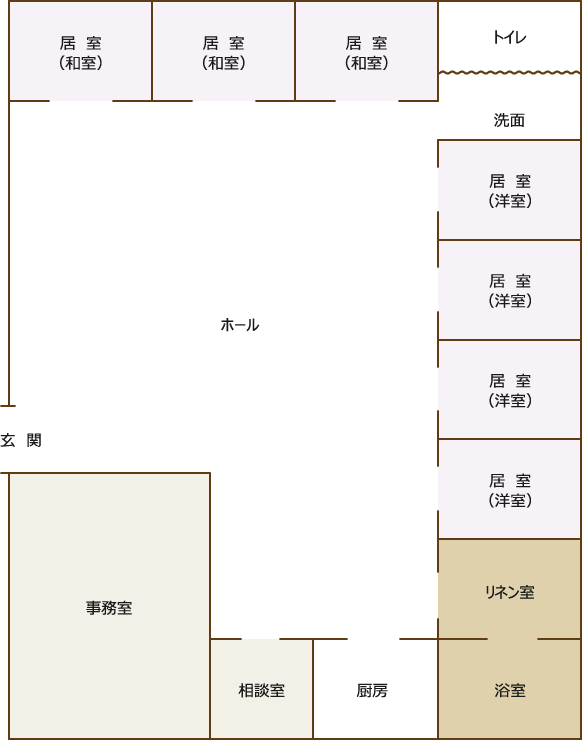 小規模多機能型居宅介護ホーム 幸楽苑のフロアマップ