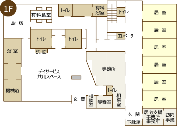 住宅型有料老人ホームあいりすのフロアマップ